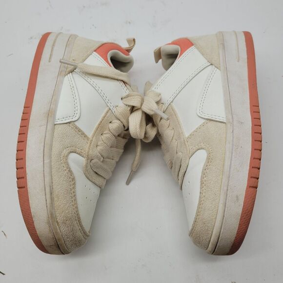 Link girls toddler Size 13 Sneakers Shoes Suede Lace Up Colorblock White pink - Picture 3 of 7